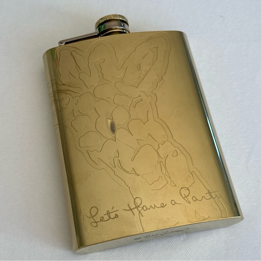 LILLY PULITZER for Target Gold Plated Giraffe Print Flask